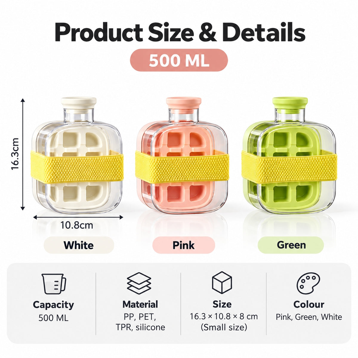ChillPop ice maker cup 500ml size guide