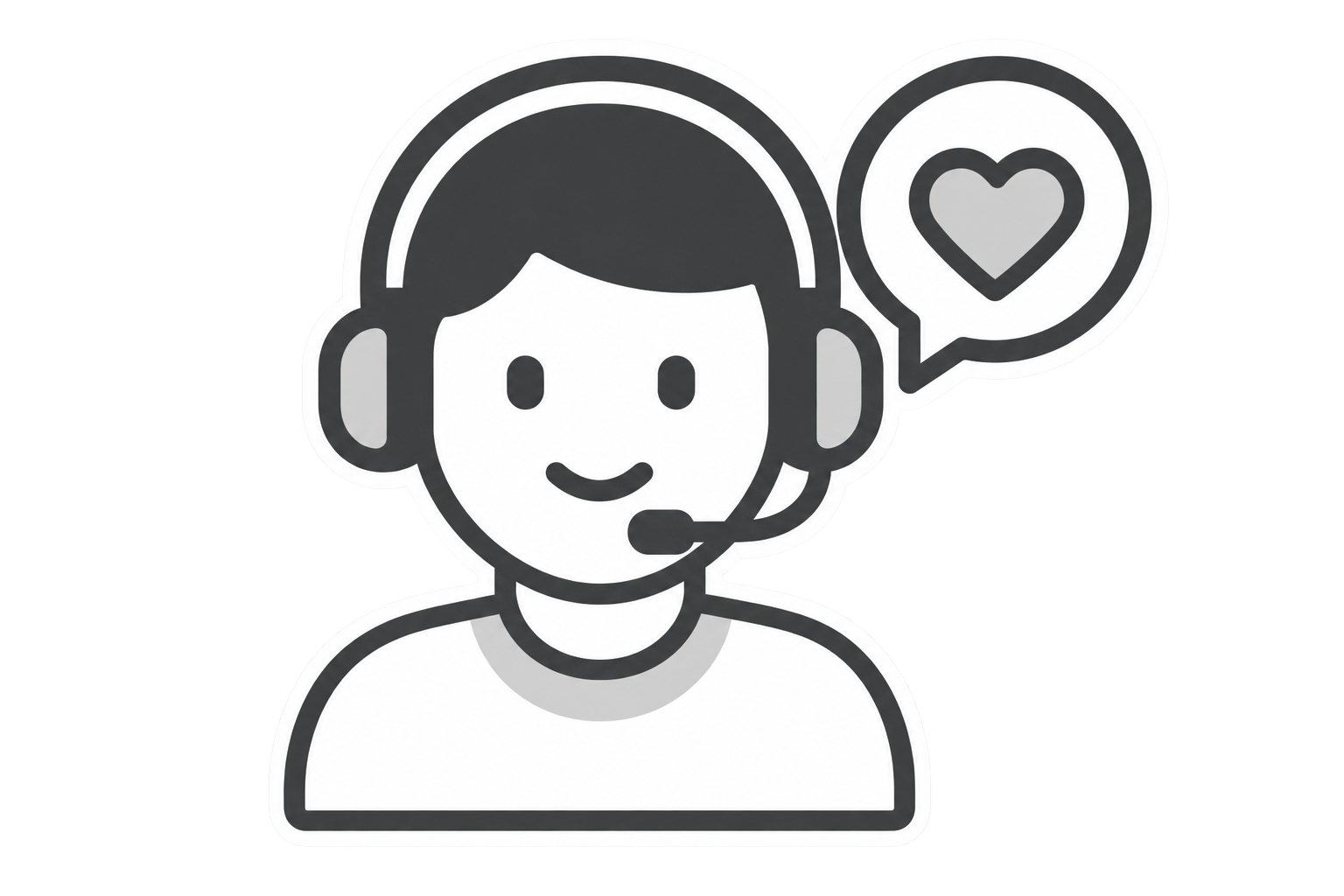 Friendly customer support before and after purchase icon