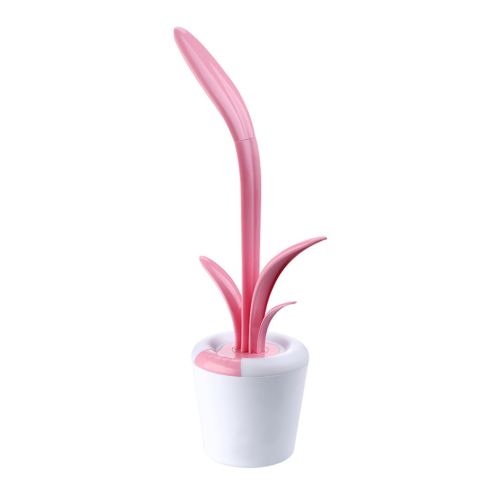 Pink LeafGlow rechargeable LED plant lamp