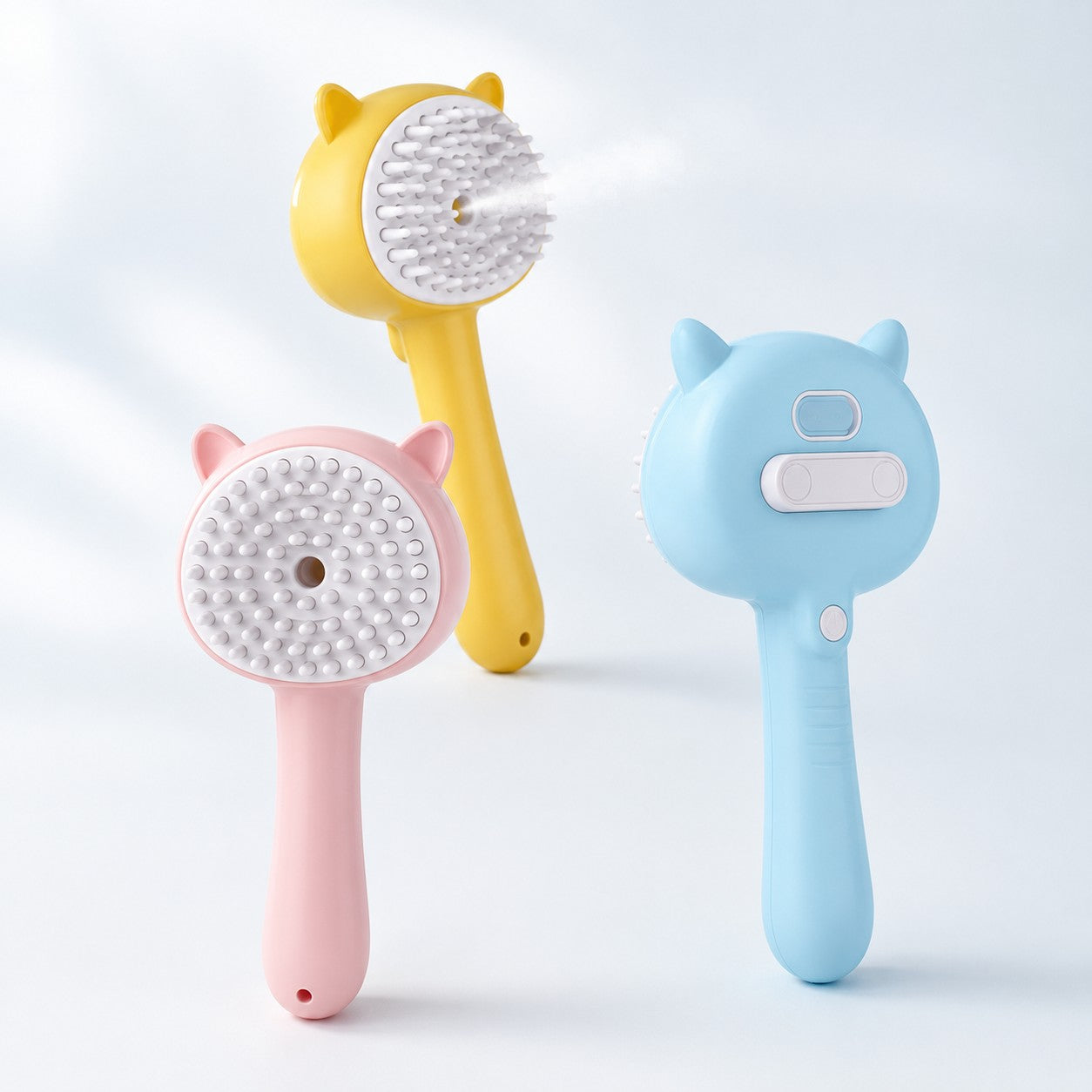 MistyPaw pet grooming brush with mist and one-click hair release