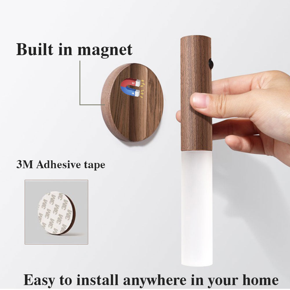 Wireless motion sensor night light for hallways, bedrooms and cabinets.