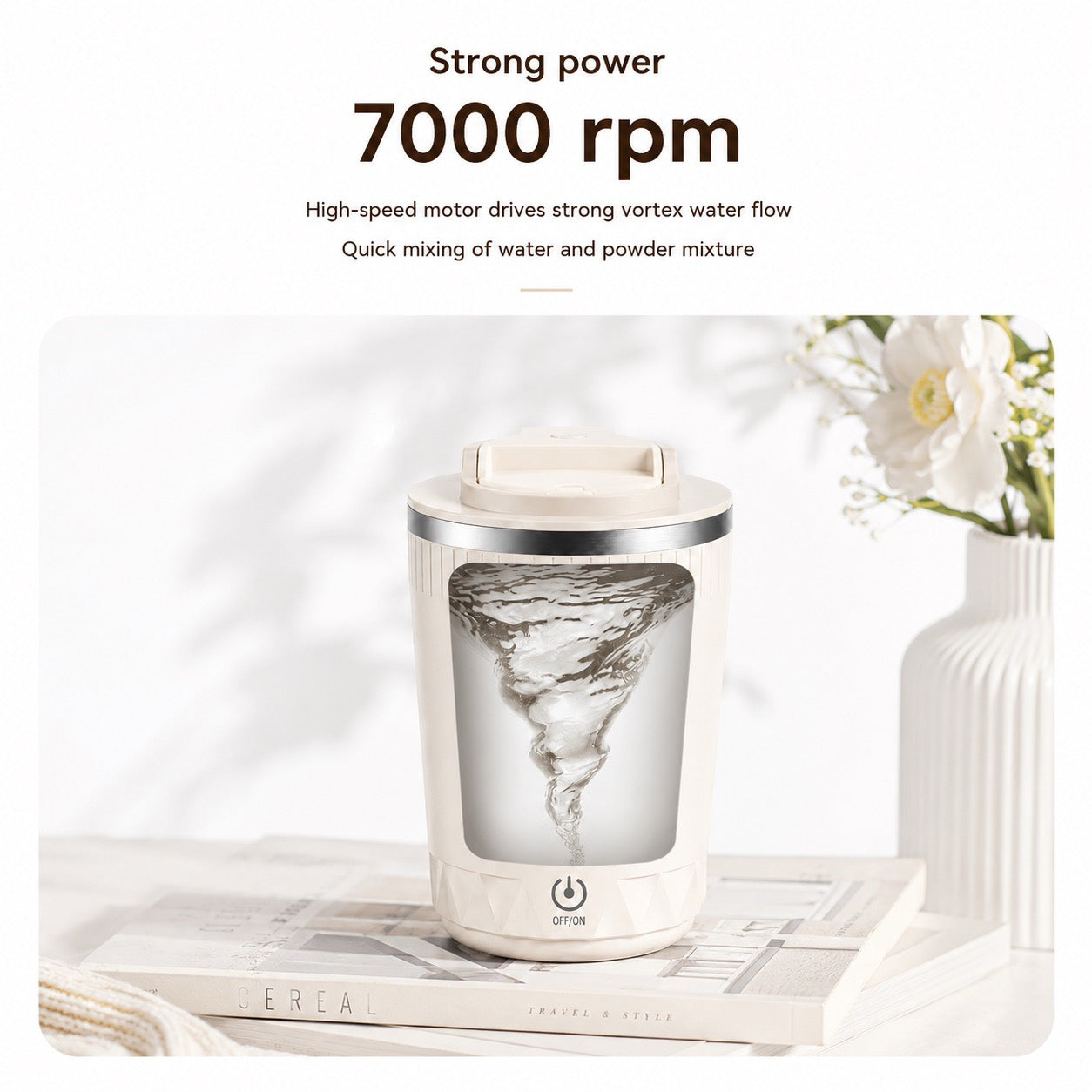 SmartMix rechargeable self-stirring coffee and protein mixer mug