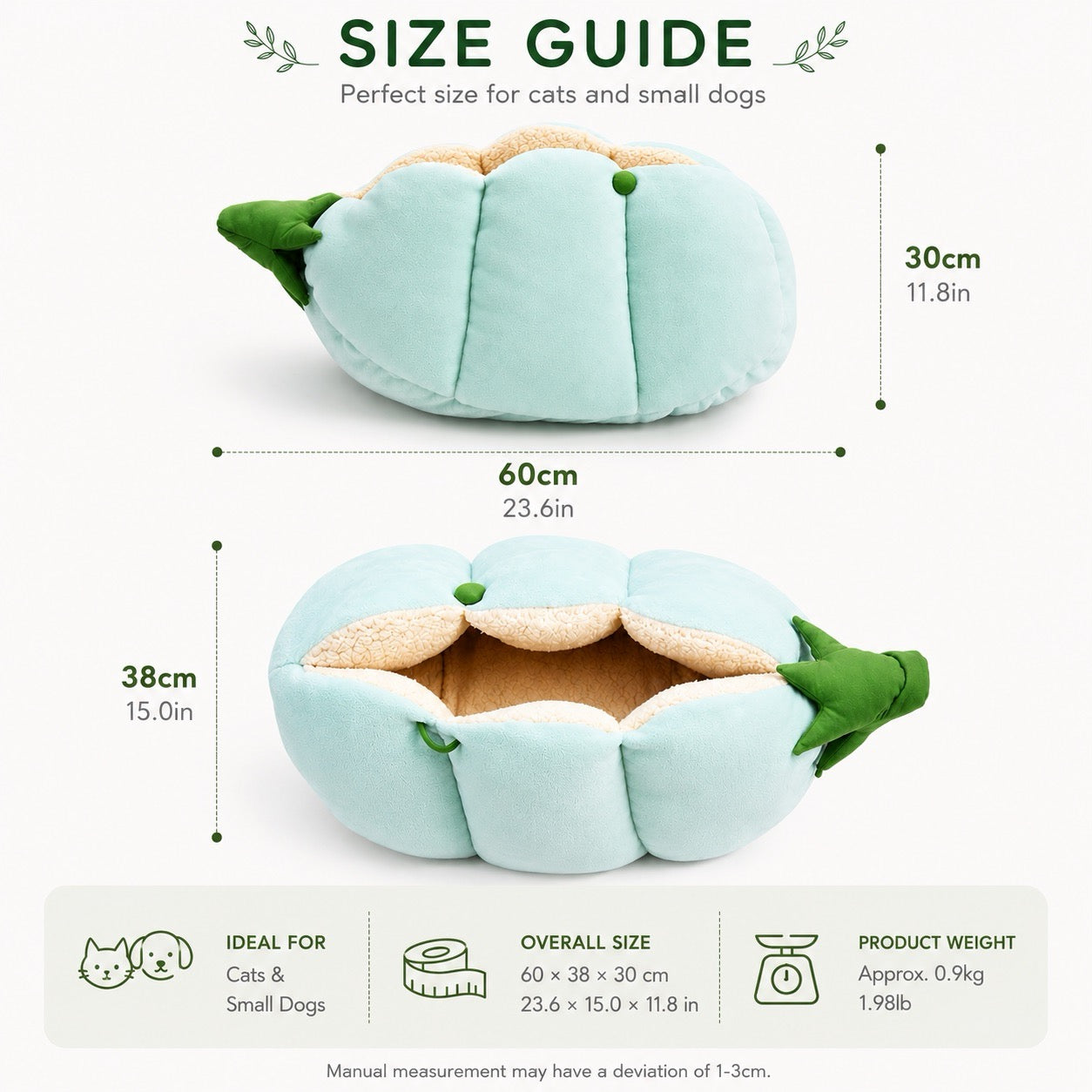 PeaPod Cozy Pet Bed plush bed for cats and small dogs