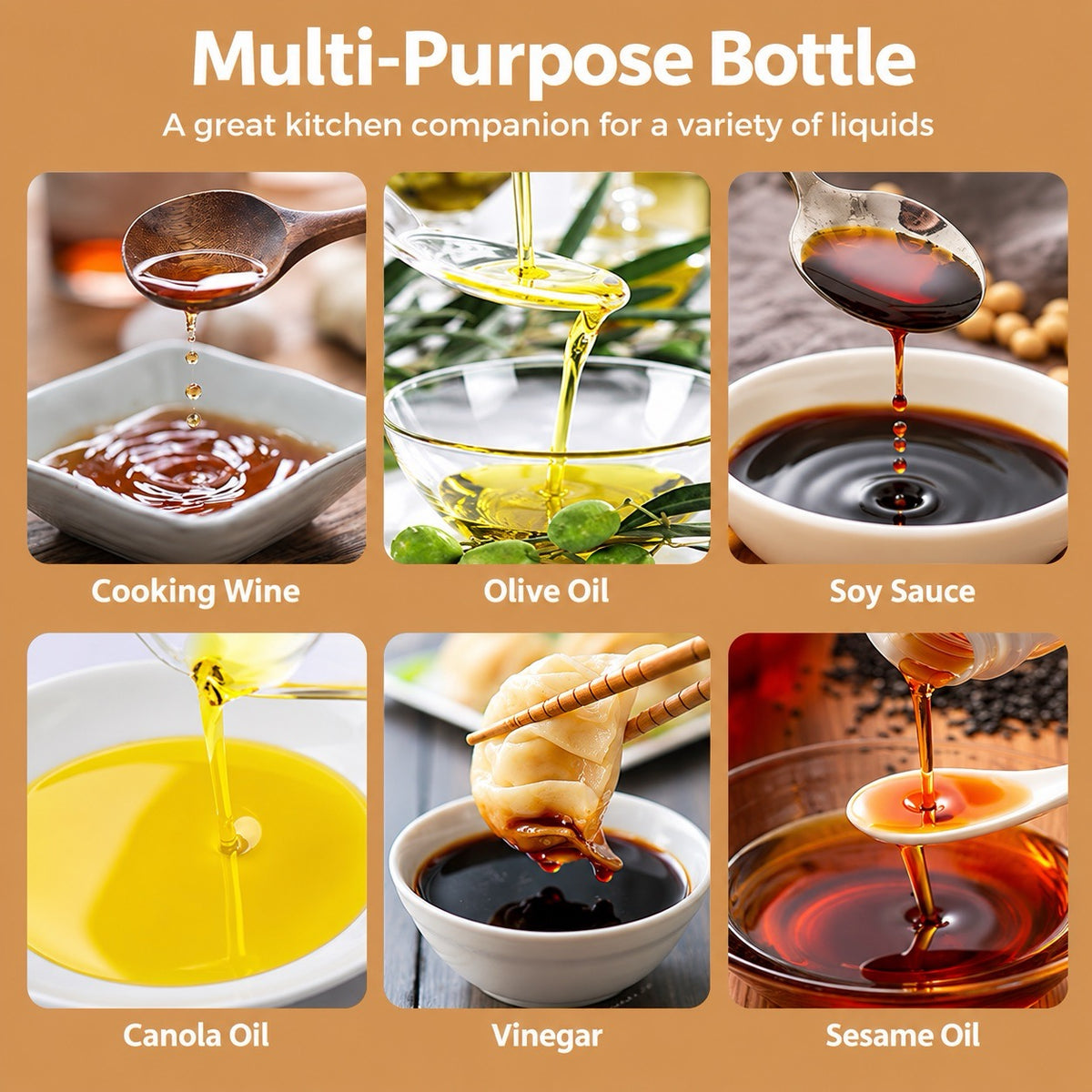 PressEase™ Automatic Oil Spray & Pour Bottle for cooking oil, olive oil, soy sauce and vinegar