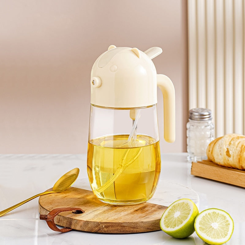 PressEase™ automatic oil spray and pour bottle in beige