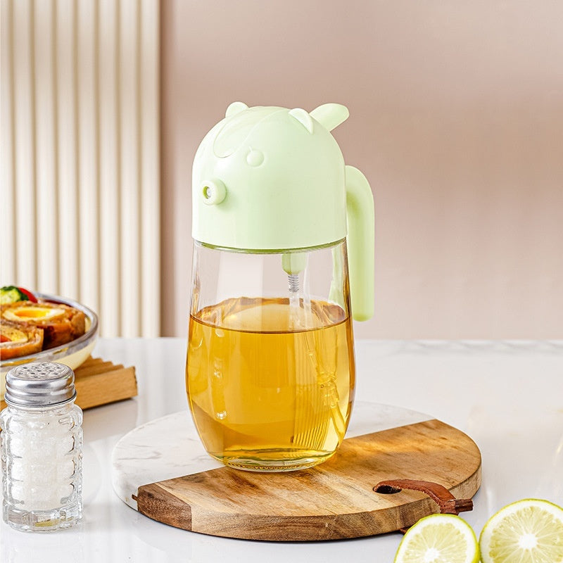 PressEase™ automatic oil spray and pour bottle in fresh green