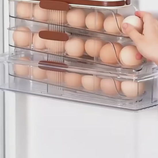 RollFresh™ stackable egg storage box for refrigerator egg organisation in Australia