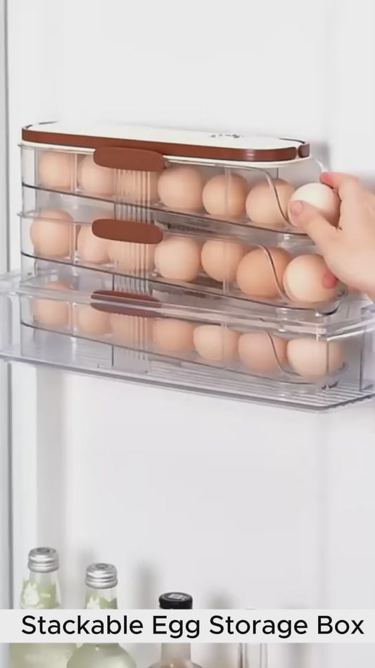 RollFresh™ stackable egg storage box for refrigerator egg organisation in Australia