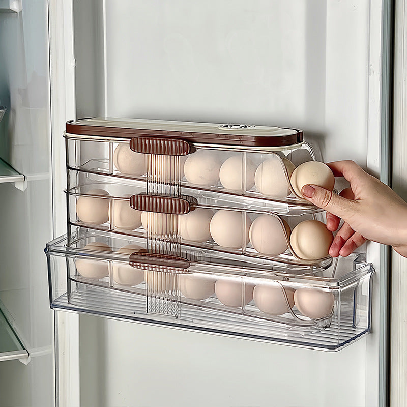 RollFresh™ refrigerator egg holder with convenient easy-access design