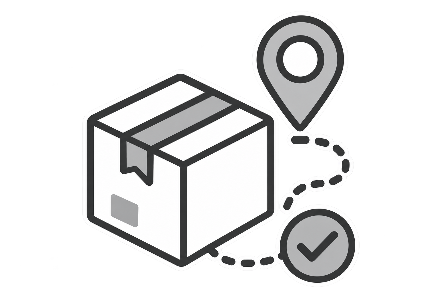 Tracked delivery with parcel tracking icon